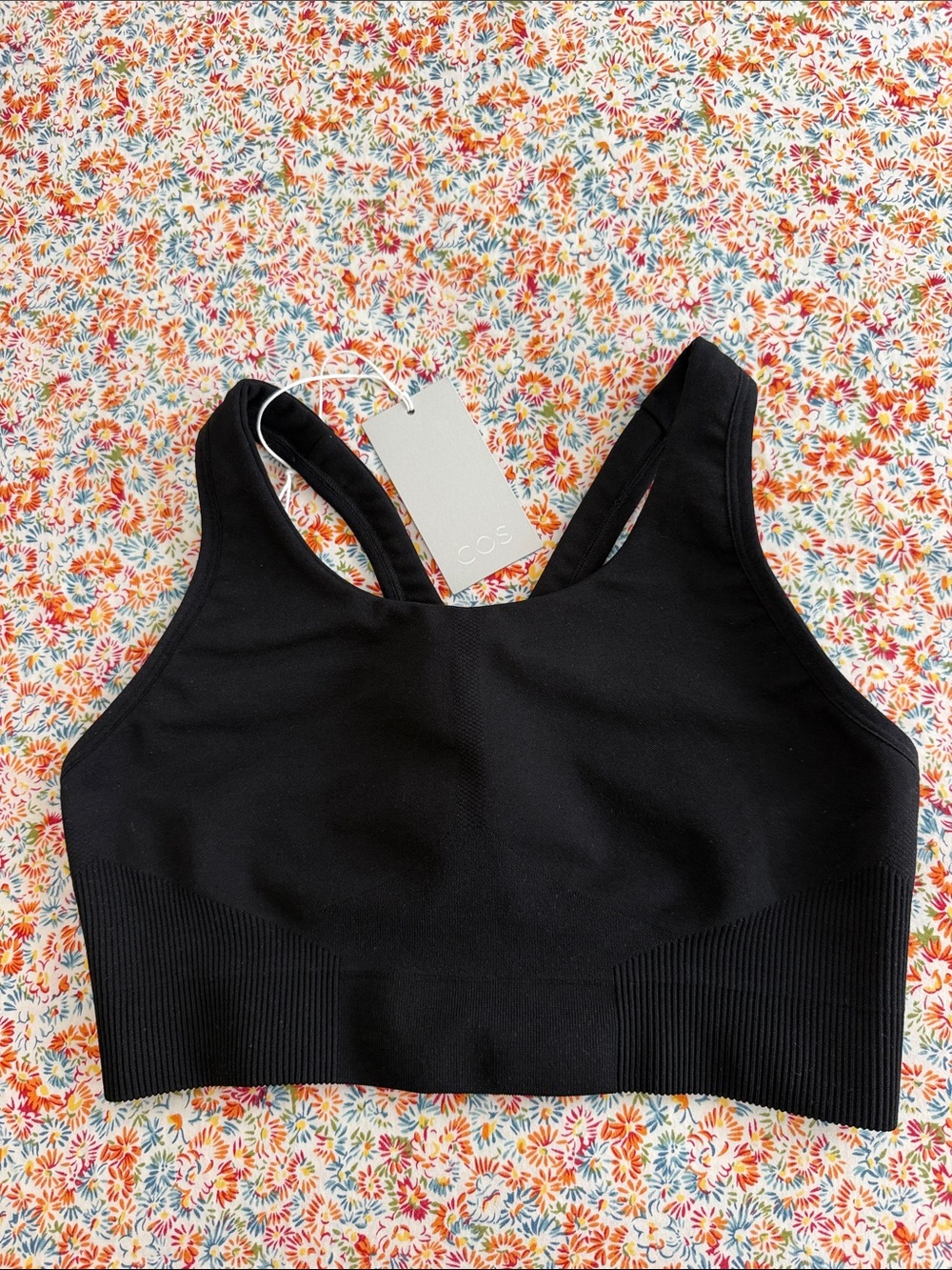 COS Black Seamless Racerback Sports Bra